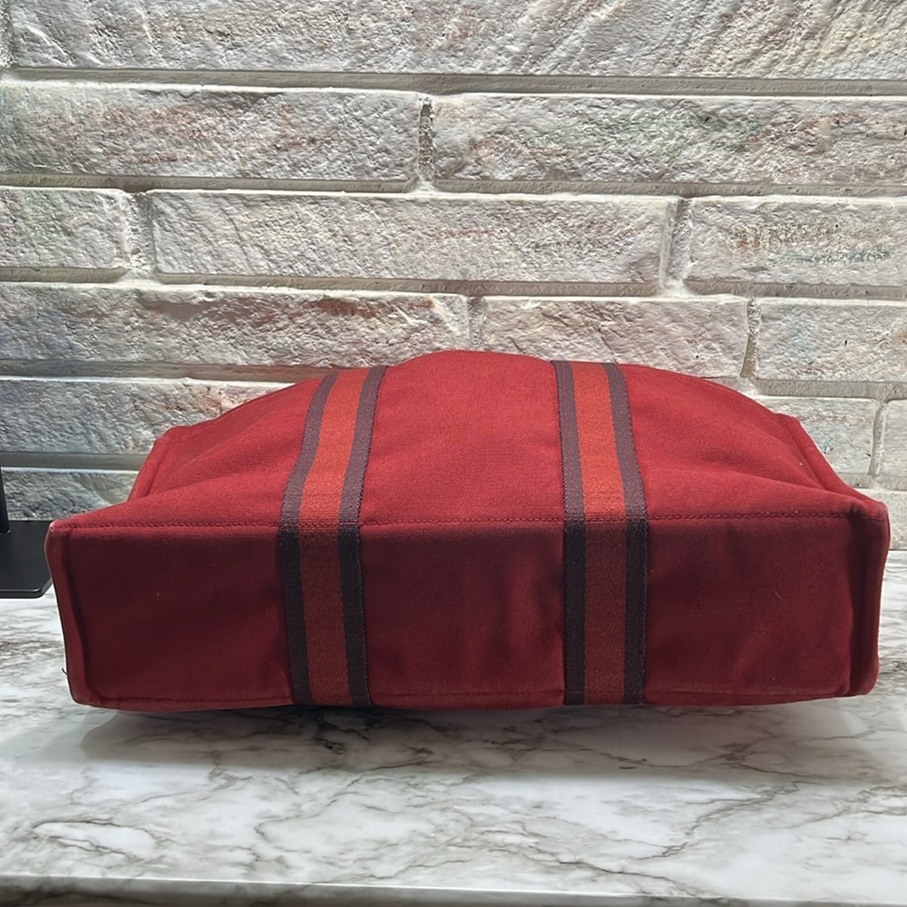 Hermès Fourre Tout MM Red Canvas Tote Bag - Picture 8 of 16